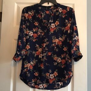 Floral Half-Sleeve Blouse